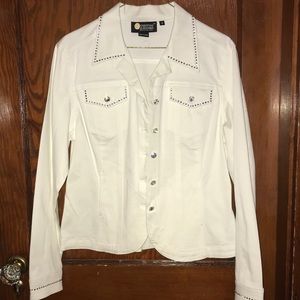 Christine Alexander white rhinestone jacket